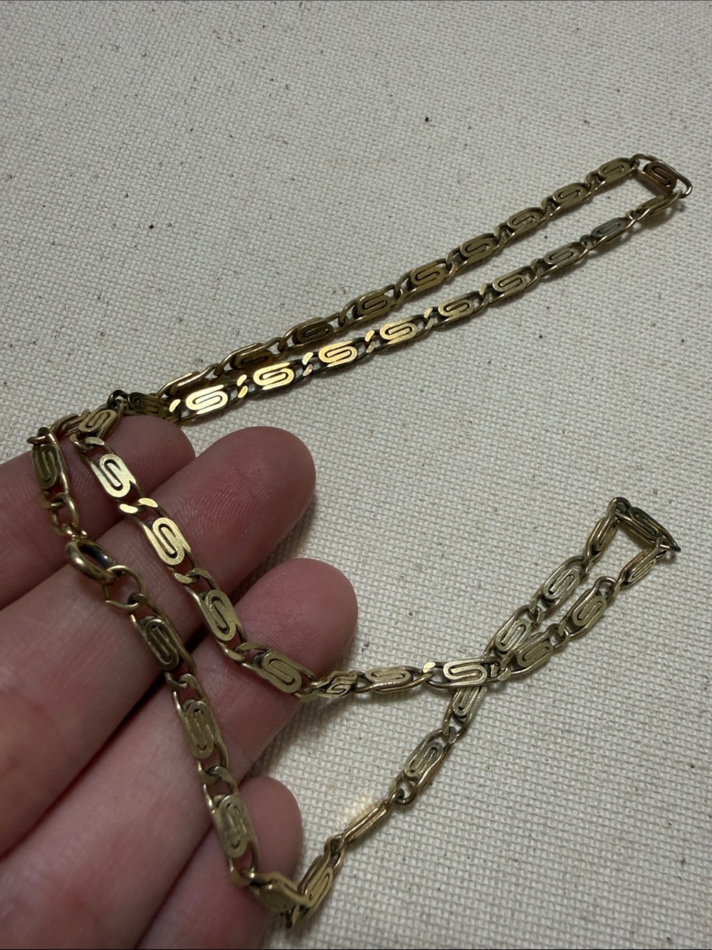 Sterling Silver 925 Gold Toned Link Necklace 17’ inch - Picture 7 of 10